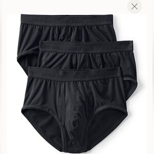 Lands End Mens Flex Performance Brief Pack 3 Black Size Large NWT NEW